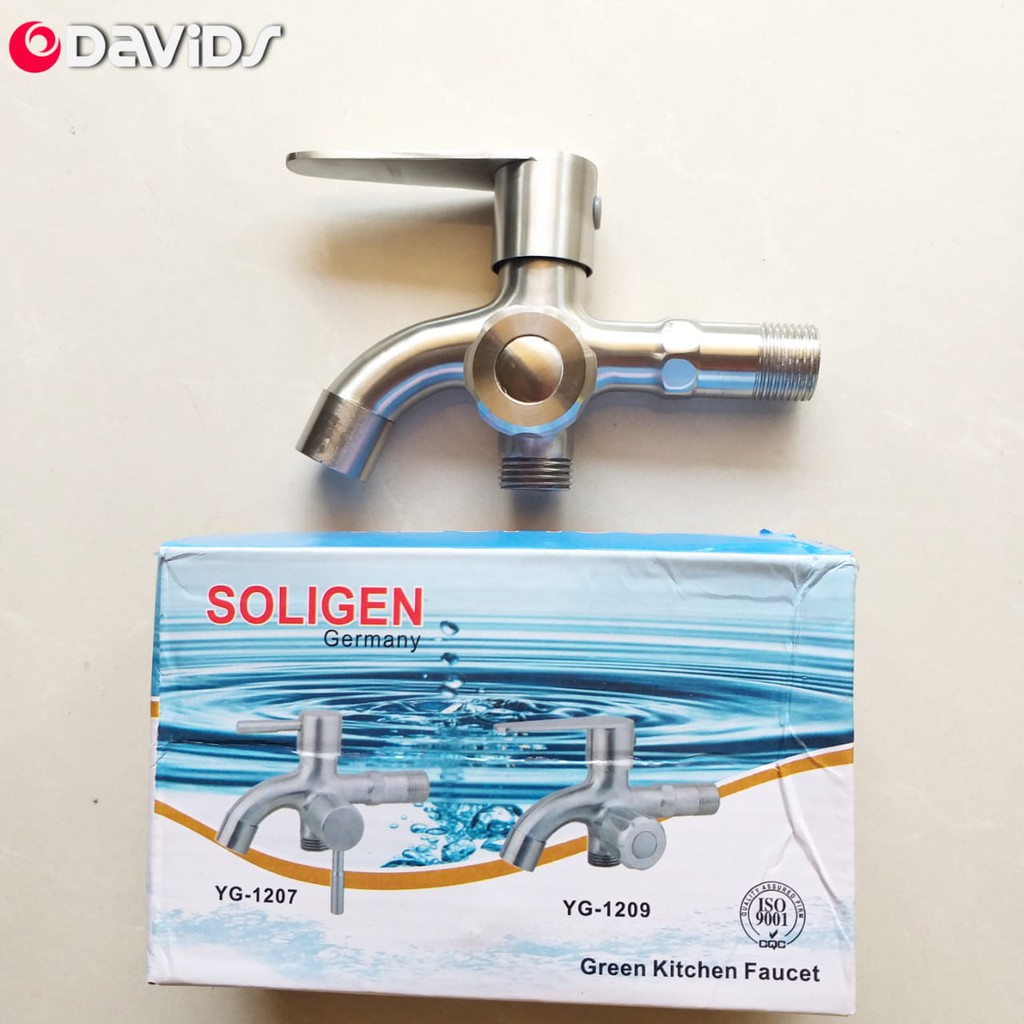 Soligen Kran Shower Cabang Sower Keran Double Dobel Stainless