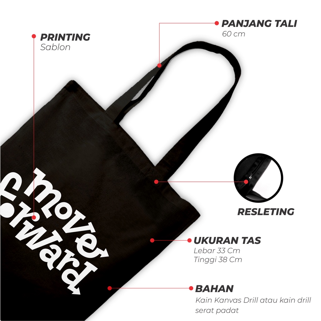 Sevine Totebag Tas Wanita Tote bag Resleting Girl Quotes Black Series Hitam - TQ9