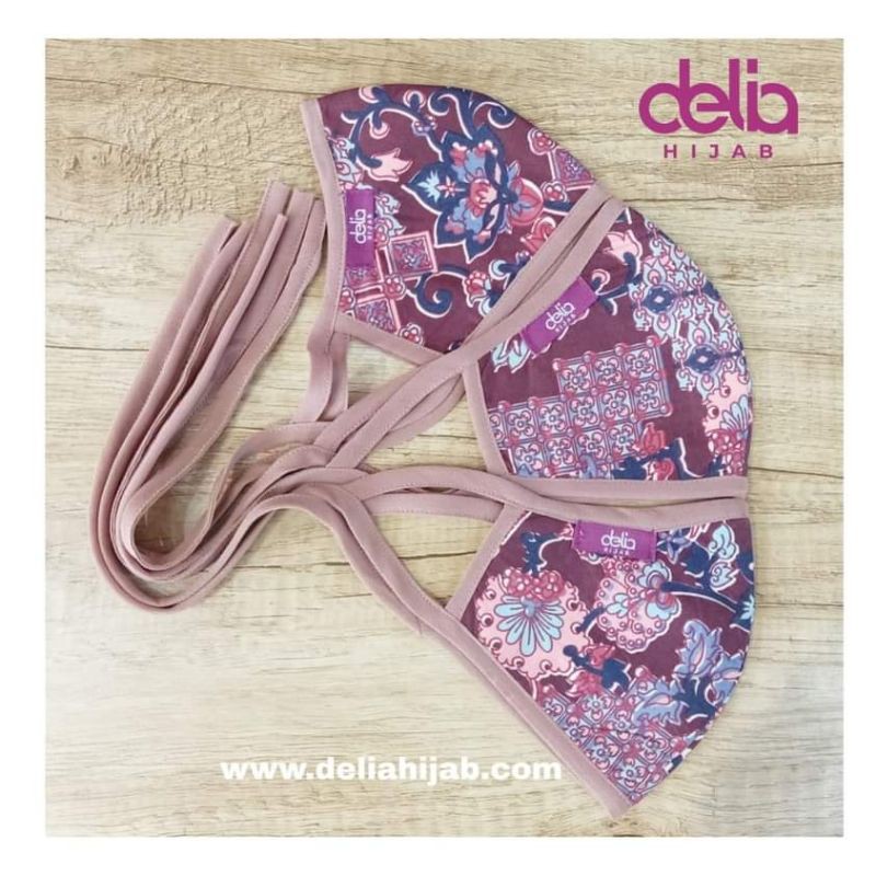 Masker hijab/masker terbaru/masker kain/Delia Hijab/masker motif kain 2 lapis