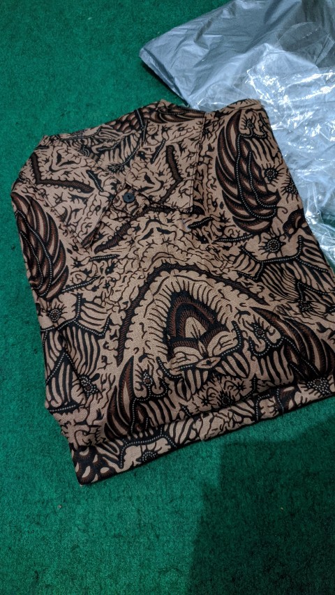 Bswart Batik Hrb026 Kenongo Hem Pendek Padi Pekalongan M L Xl Batik Pria Murah Modern Grosir