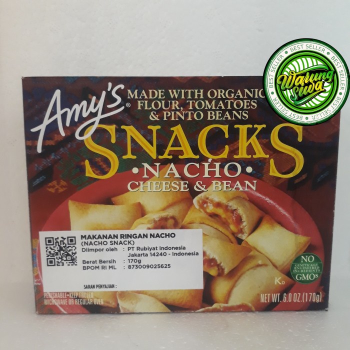 

amy's cheese & bean nacho snacks 170 gram