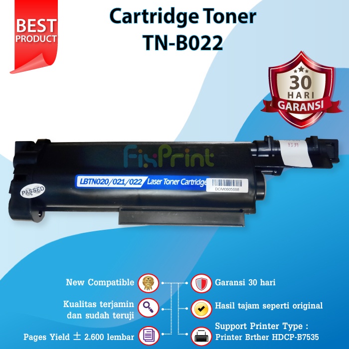Cartridge Toner Compatible TN-B022 TNB022 Brother DCP-B7535DW B7535 DW
