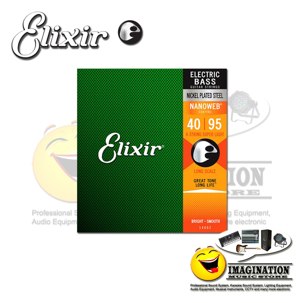 ELIXIR Nickel Plated Steel Bass Strings with ultra-thin NANOWEB Coating  Super Light Long #14002 宅配