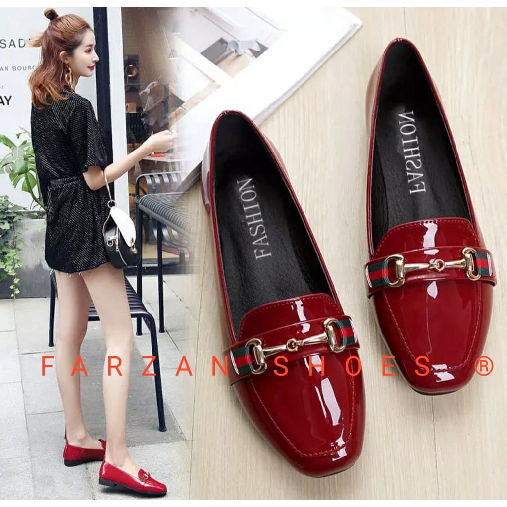 COD VIRAL BEST SELLER FLATSHOES WANITA GLOSSY TERBARU 2022 MWN 01 SERBAHOES