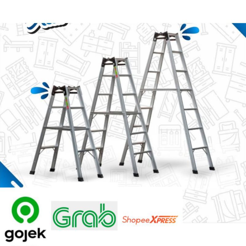 TANGGA LIPAT ALUMINIUM / TANGGA JUMBO UKURAN 2 METER / 1.75 METER / 1.5 METER