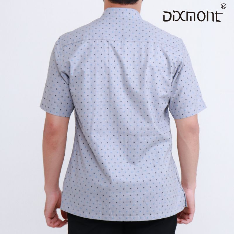 Dixmont Kemeja Pria Basic Formal Motif Lengan Pendek Hem MS03221