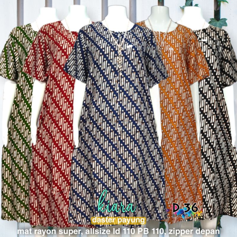 Baju santai Daster payung rayon murah baju rumahan ibu wanita cewek busui motif corak batik parang klasik Kiara etnik klasik tradisional lawasan cantik remaja print dasteran sarwendah rumah tali saku kekinian terbaru alesha