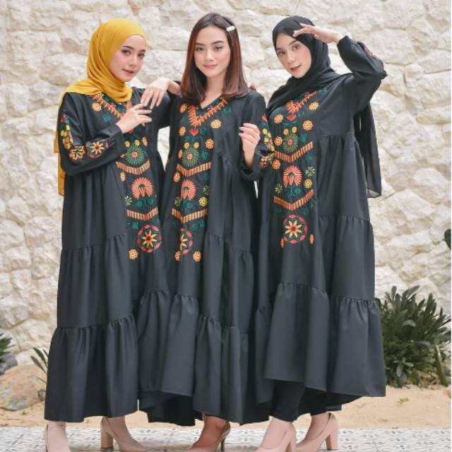 CUCI GUDANG RAMADHANI MOSSCRAPE BORDIR Gamis Wanita Terbaru 2020 Kekinian Gamis Wanita Remaja Gamis Wanita Murah