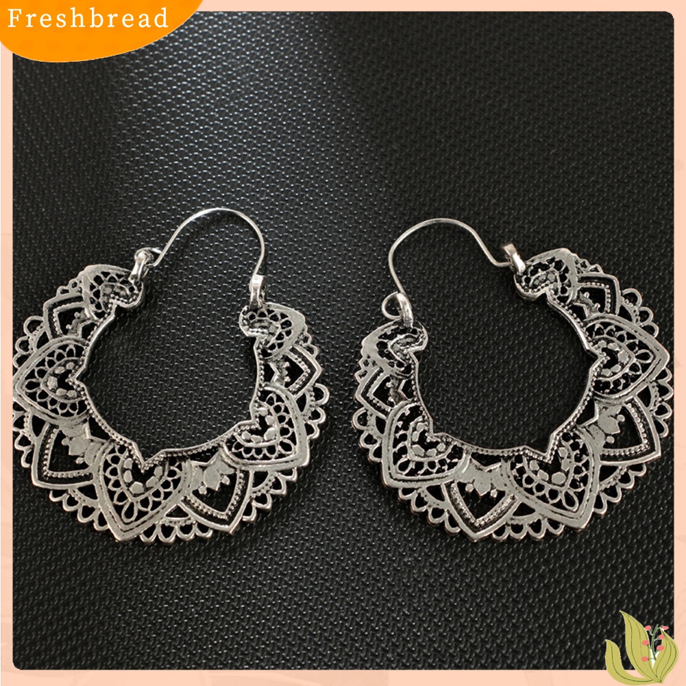 Fresh| Anting Tusuk Gantung Wanita Desain Hatibunga Hollow Gaya Vintage Untuk Pestahadiah