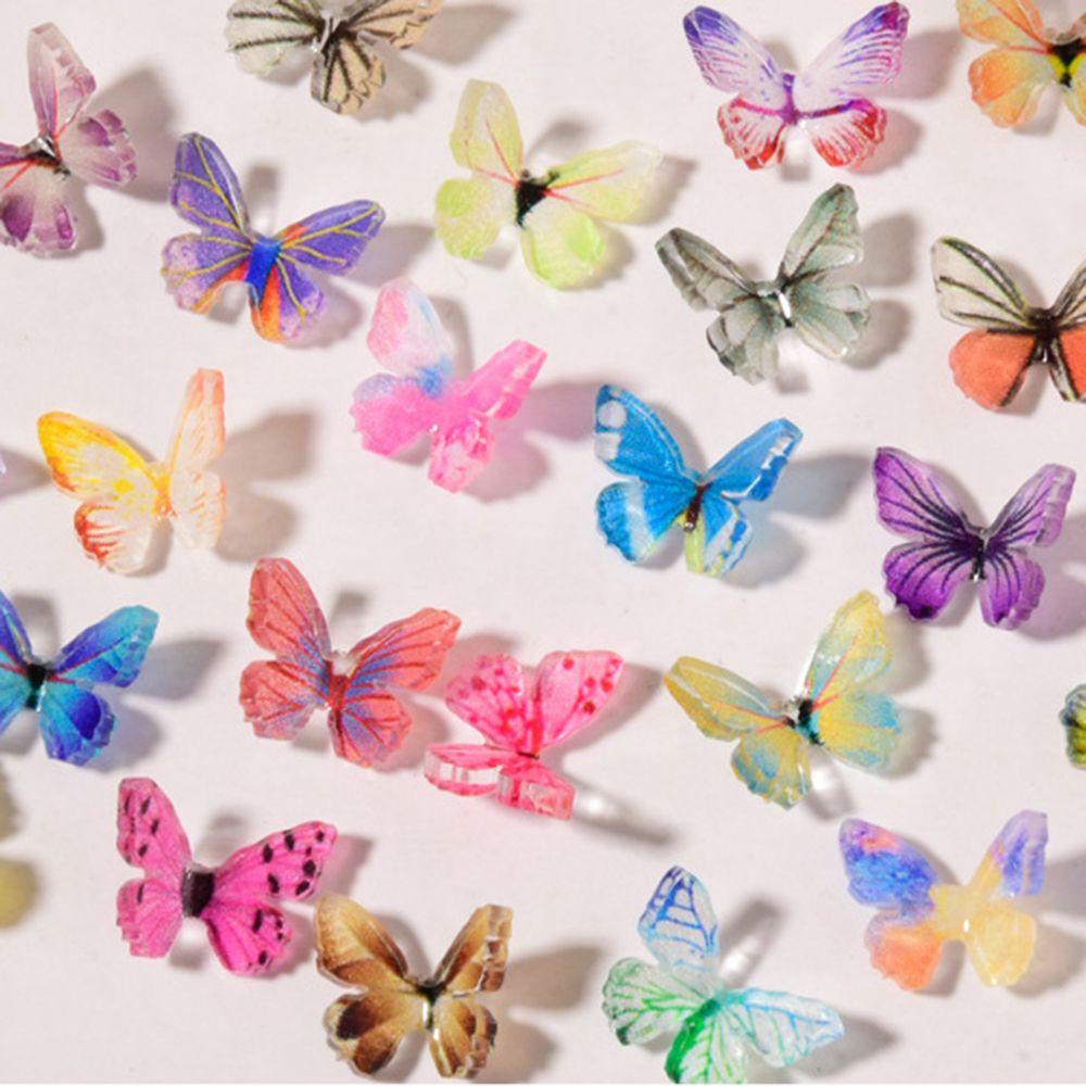 AUGUSTINA Agustina Butterfly Nail Art Perhiasan Halus Mini Butterfly Charm Jepang DIY Ornamen