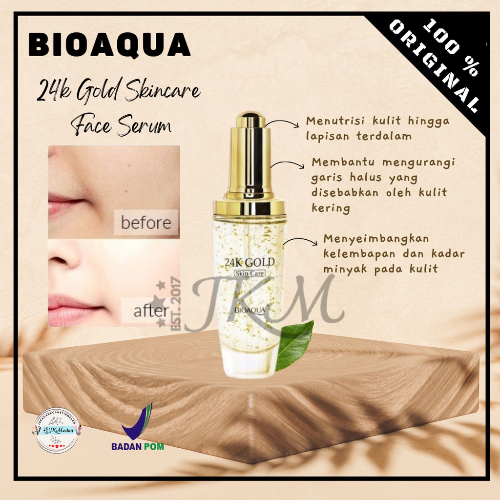 BIOAQUA 24K GOLD SKIN CARE 50ML FACE SERUM BPOM SERUM WAJAH SERUM GOLD BIOAQUA 24K 50ML REAL GOLD LUXURY EFFECT