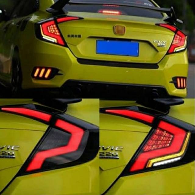 Stoplamp Honda Civic Turbo sedan 2016 - 2020 model New Led Bar - sein Running - All Smoke