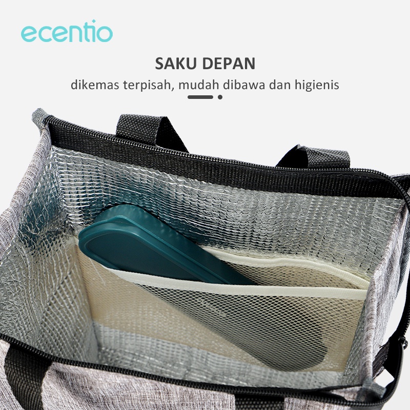 ecentio Lunch Cooler Bag Tas Bekal Tas Tote/Portable Kotak Makan lunch bag/tas/penyimpan suhu panas