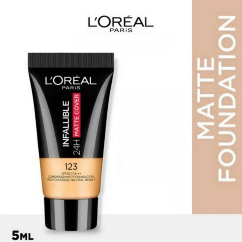 LOREAL Infallible 24H Matte Cover Foundation 5ml - 123 Natural Vanilla