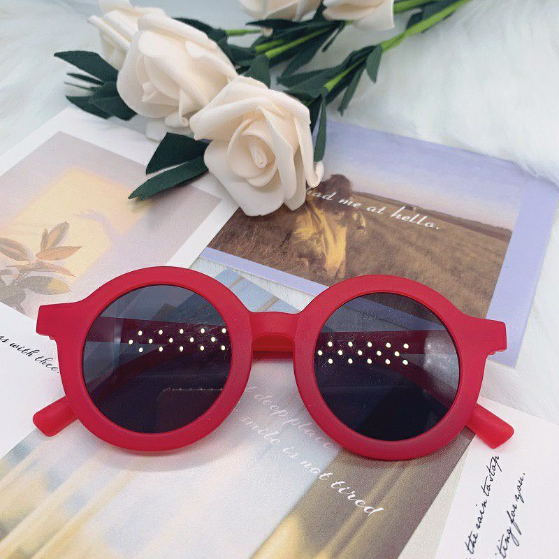 KACAMATA ANAK BULAT KACAMATA ANAK FASHION KACAMATA ANAK UV-BULAT MERAH