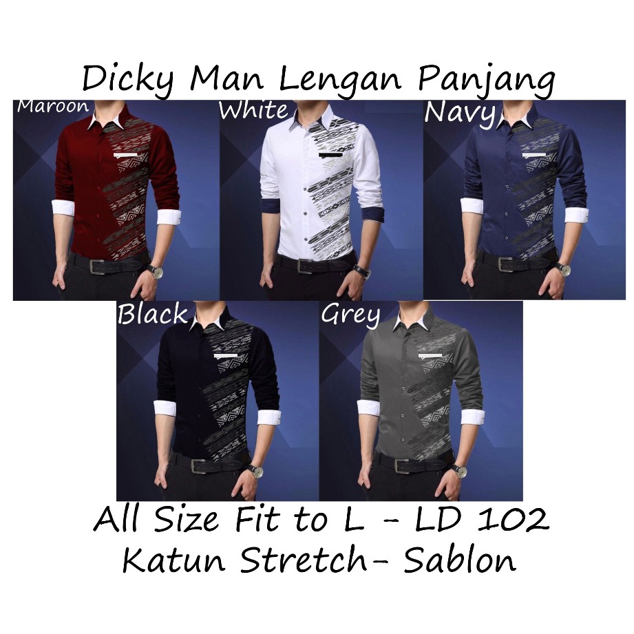 AZURE FASHION HEM DICKY TOP | KEMEJA PRIA | LENGAN PANJANG | KANTOR I CASUAL