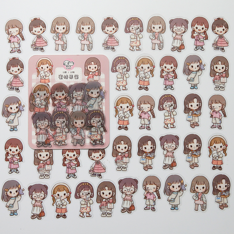 imoda 40 lembar Gadis Cantik dan Cantik Scrapbooking Dekorasi DIY Stiker-A