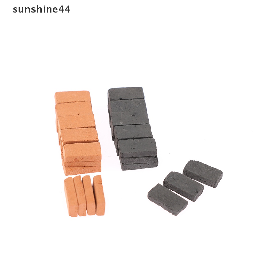 Sunshine 50Pcs / Set Mainan Miniatur Batu Bata Untuk Dekorasi Rumah Boneka DIY