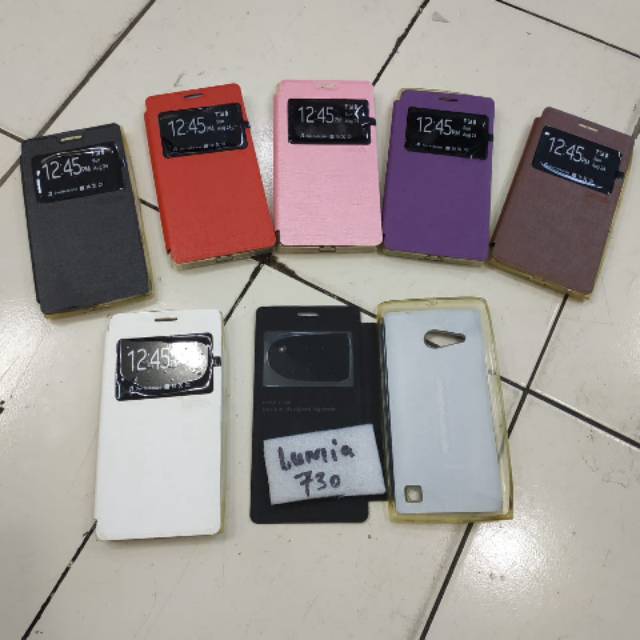 Flip case Nokia Lumia 730 flipcase book cover sarung buku buka tutup flipshell