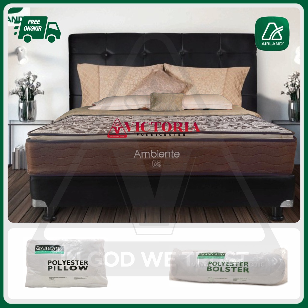 Airland Ambiente 200 x 200 200x200 Full Set Fullset Springbed Spring Bed Bedset Satu 1 Set Kasur Divan Sandaran Termurah Paling Murah Surabaya Sidoarjo Malang Promo Toko Victoria Furnicenter Gratis Ongkir