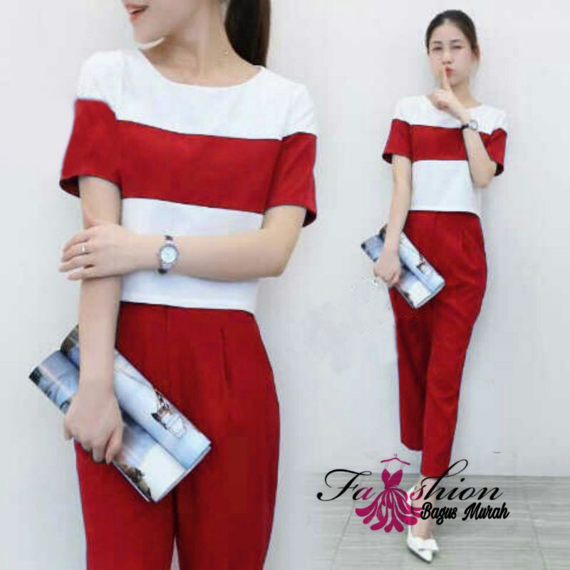 Jumpsuit Yuanita/ Setelan Wanita /Set Yuanita