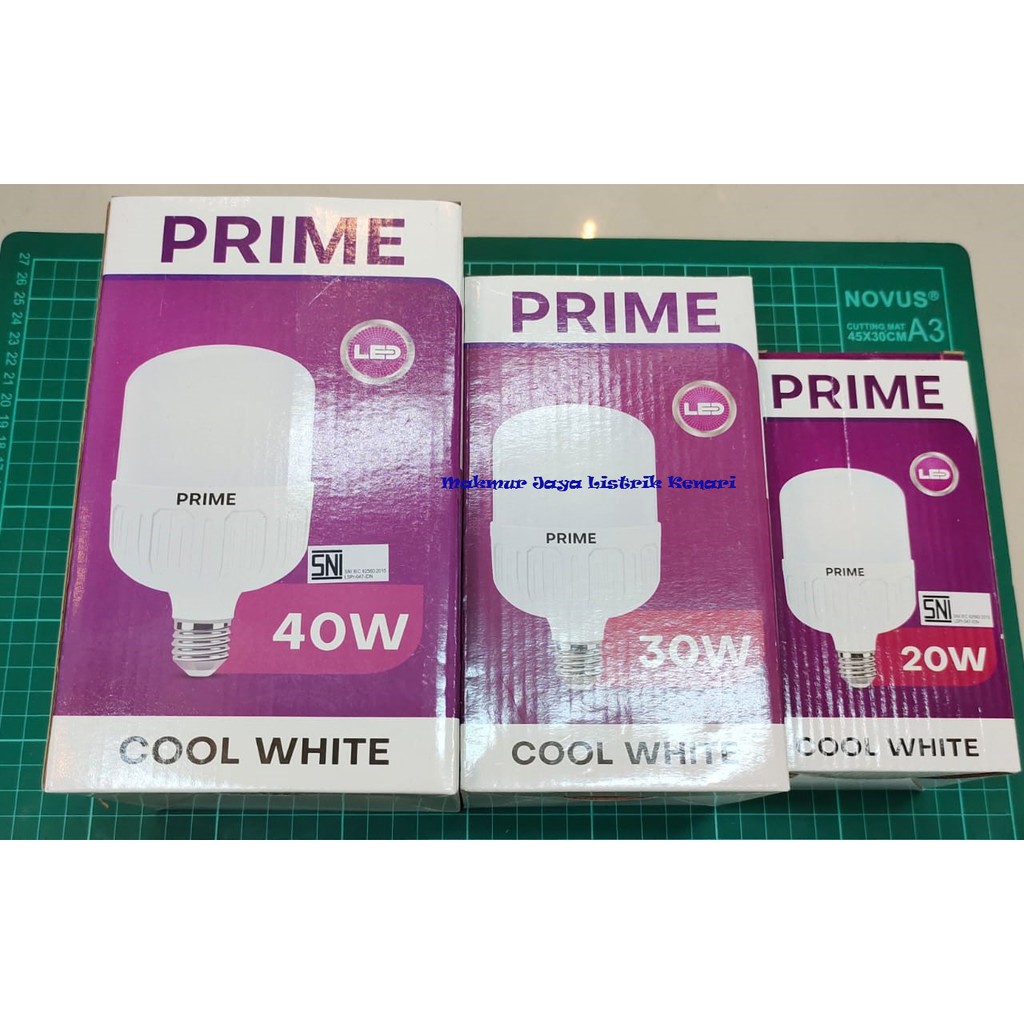 Prime LED Bulb Jumbo Kapsul 20 Watt 30 Watt 40 Watt Bohlam Putih