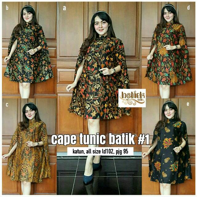 Dress cape tunic batik