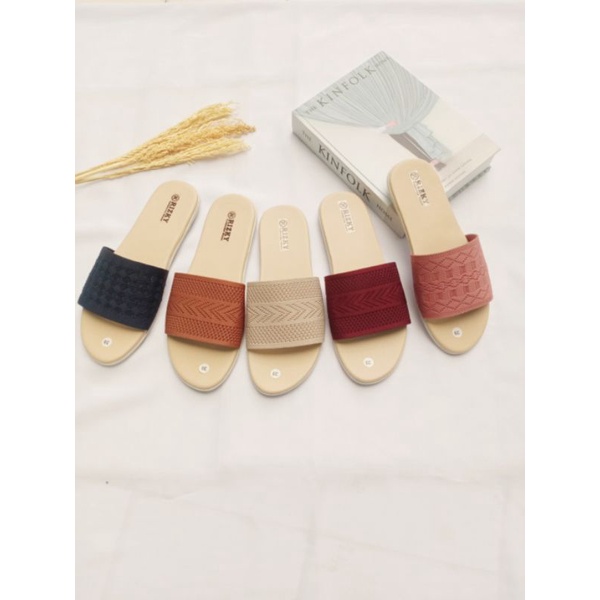 Sandal Slop Rajut Teplek Sandal Wanita Model Kekinian