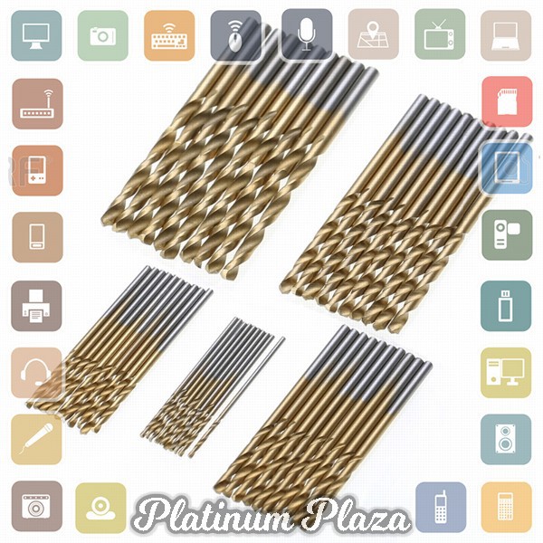 Mata Bor Power Drill Bits Titanium Coated 50 PCS - Golden`14CQOJ-