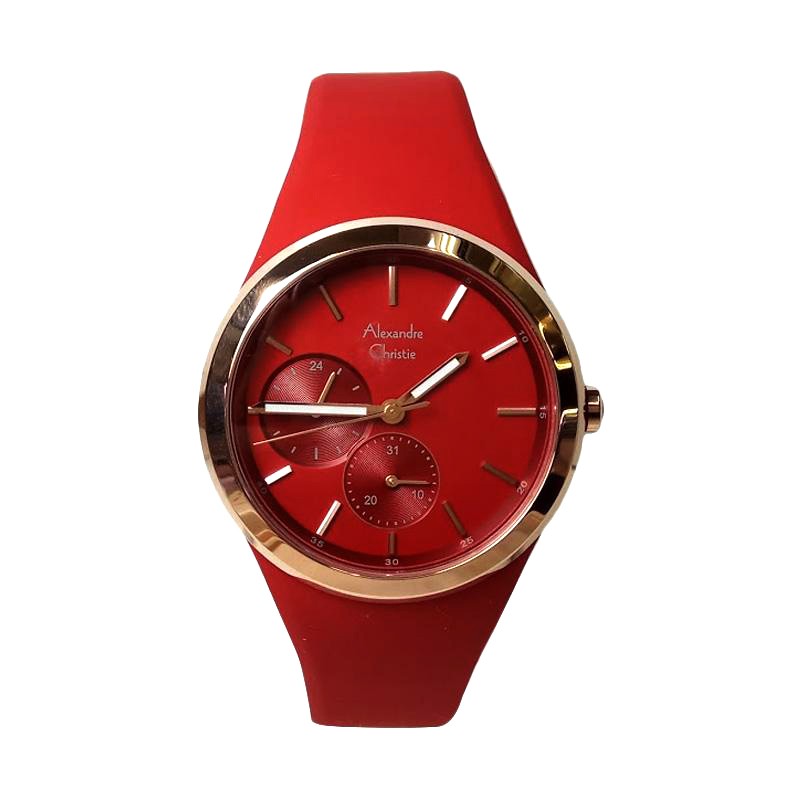 JAM TANGAN ALEXANDRE CHRISTIE WATCH AC 2663 WANITA RED ORIGINAL