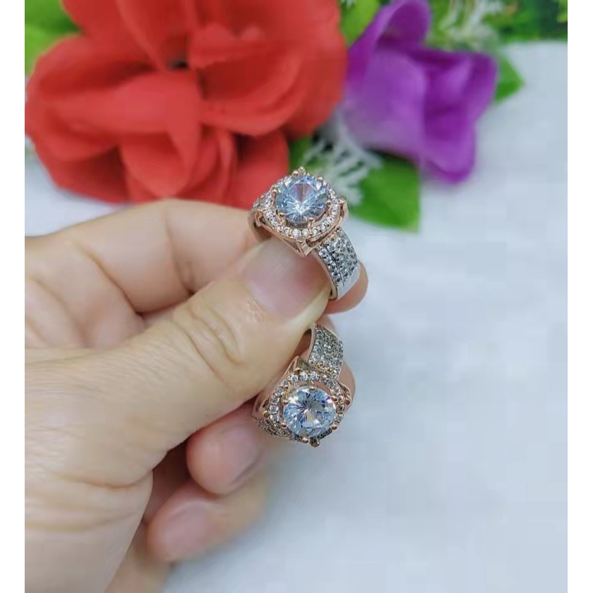 Cincin Kombinasi Permata Lapis Emas Perhiasan B52-55