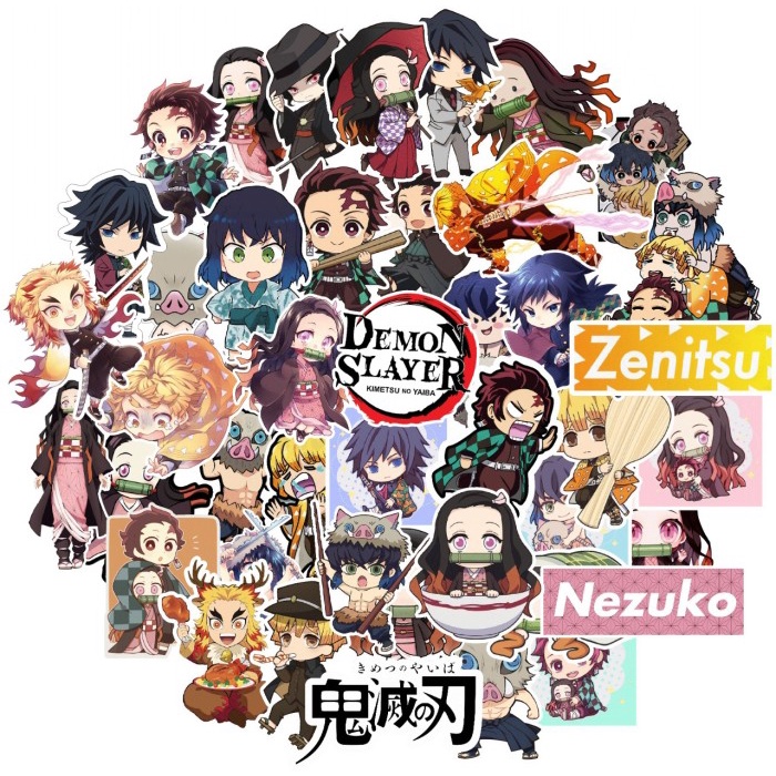 

Stiker Sticker Anime Demon Slayer Sudah Cutting & Laminasi - 50pcs - Paket 50 Stiker