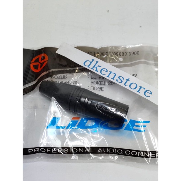 Jek Canon XLR Lidge Male konektor input HITAM