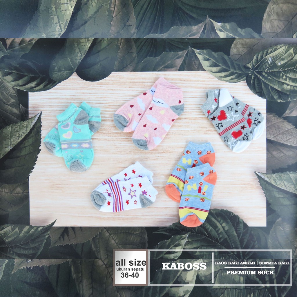 Kaboss Kaos Kaki semata Kaki  Angkel Ladies Motif A