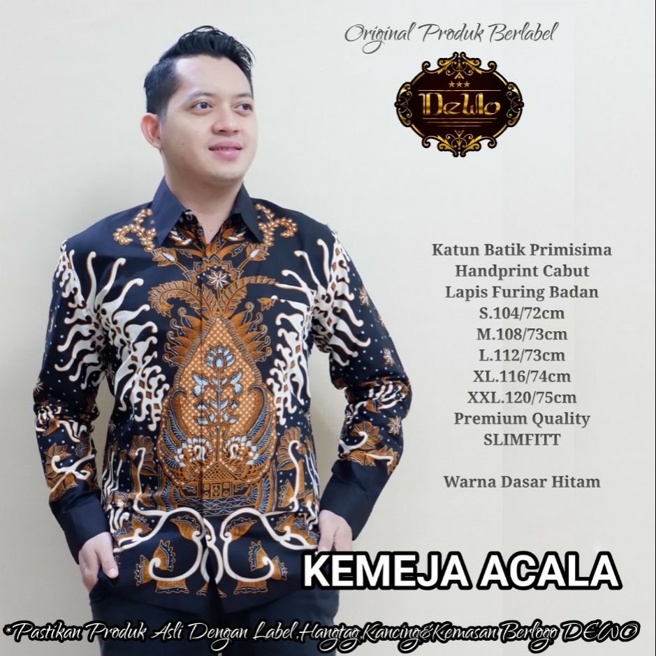 Kemeja Batik Slimfit Terbaru Batik Slimfit Lengan Panjang ACALA Batik Slimfit Lapis Furing Terbaru