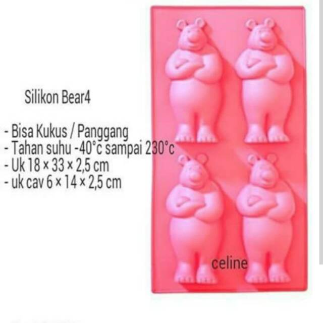 Silikon kue beruang bear
