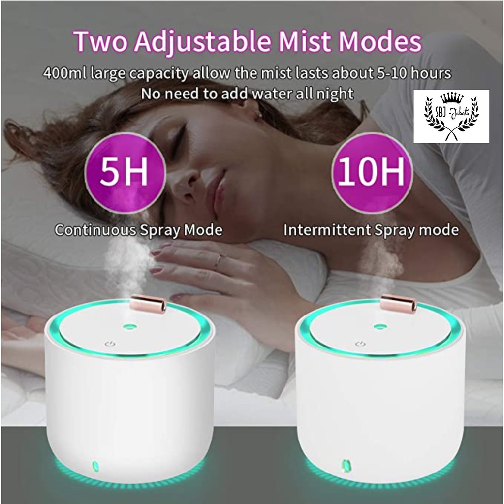 Mini Portable Aromaterapi diffuser Humidifier Purifier 7 LED 400ml SBJH04 Pelembab ruangan