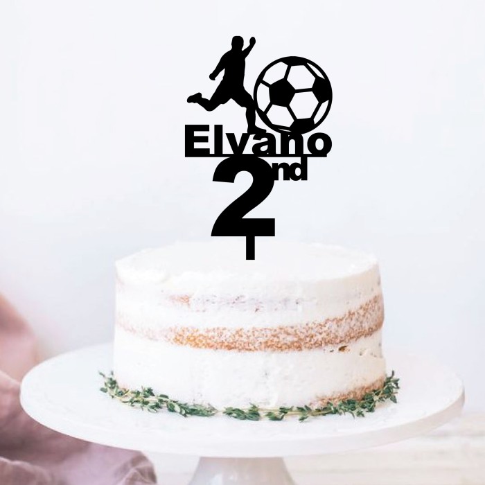 Custom Cake Topper Soccer Sepak Bola Futsal Hiasan Caketopper Akrilik