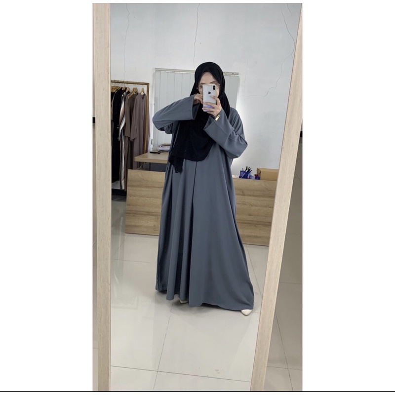 ABAYA BASIC FARRASI / GAMIS SYARI PREMIUM / GAMIS ABAYA-Slate grey