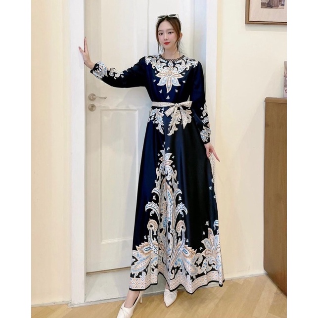 SALE!!! RESTOCK!!! DRESS GAMIS ESTILO SERIES 02 IMPORT BKK-hitam andini