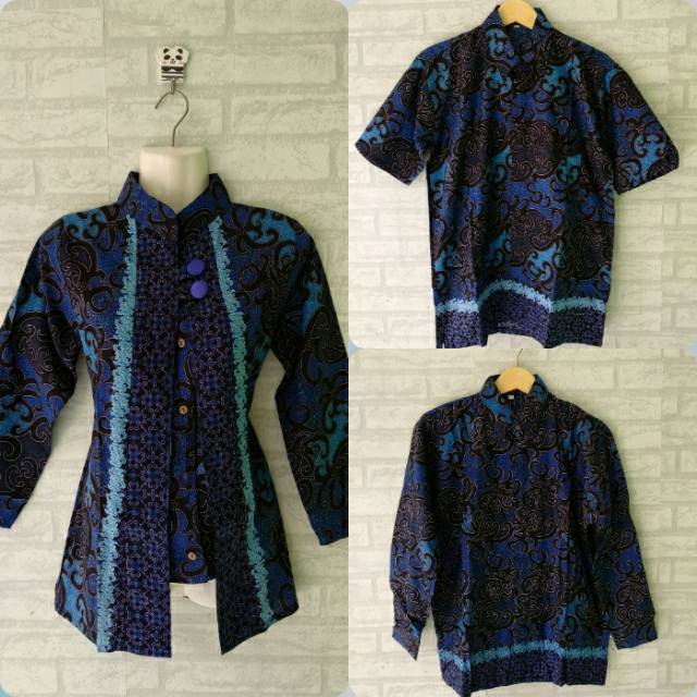  Couple  seragam batik  sarimbit  blouse  dan Hem pria 