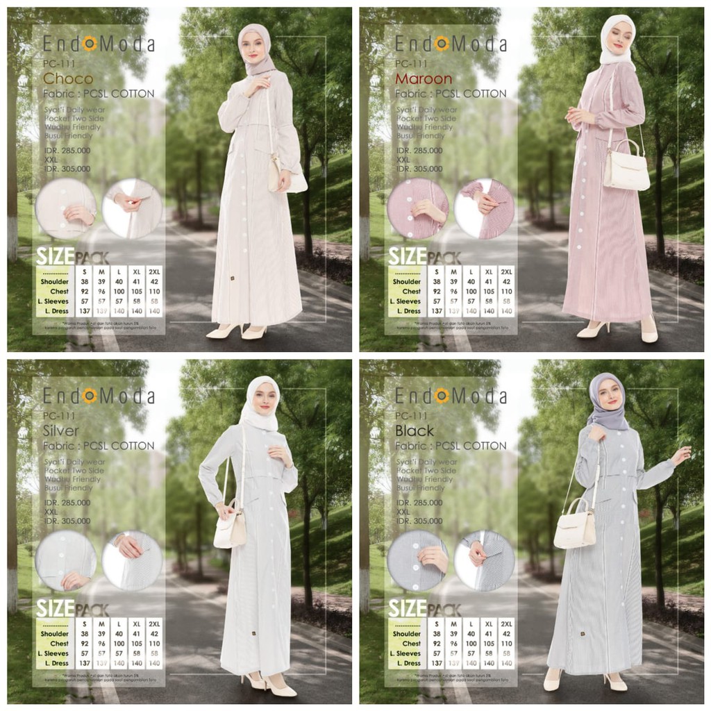 Pc 111 Endomoda Gamis Motif Muslimah Shopee Indonesia