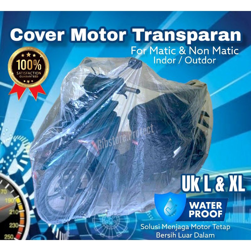 Cover Sarung Motor Transparan Bening Mantel Motor Waterproof Anti Air Untuk Motor Pcx Adv Nmax Aerox Beat Vario Scoopy Mio Fino Genio Xride Spin Cbr Megapro Vixion R15 R14 Ninja Tiger Megapro Satria Sonic Supra Shogun Jupiter