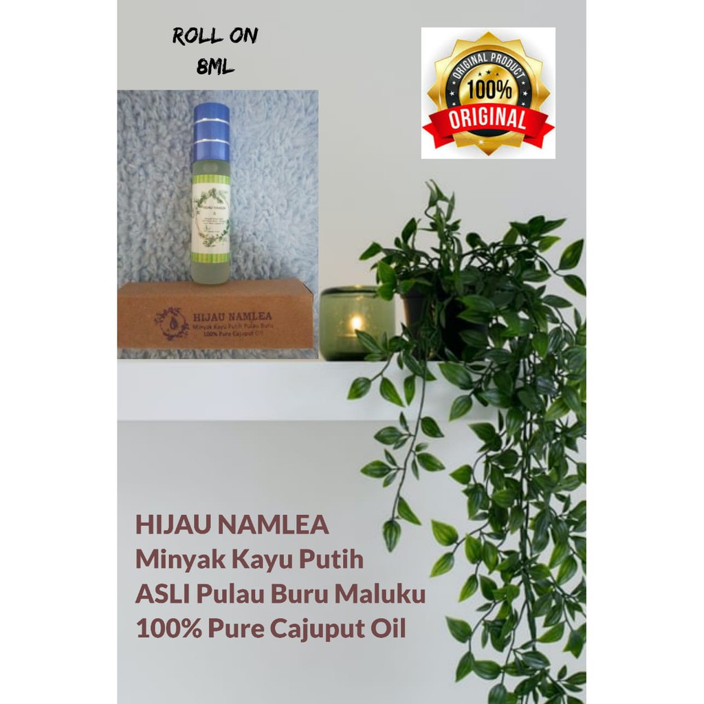 Minyak Kayu Putih Hijau Namlea Asli Pulau Buru Ambon Maluku Pure Cajuput Oil 100% tanpa Campuran 8Ml