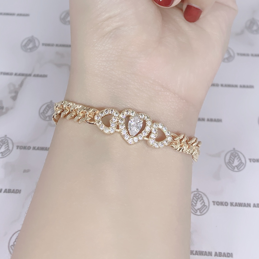 Gelang Tangan Xuping Gold Perhiasan Fashion Wanita Dewasa Ring Permata Baris 27