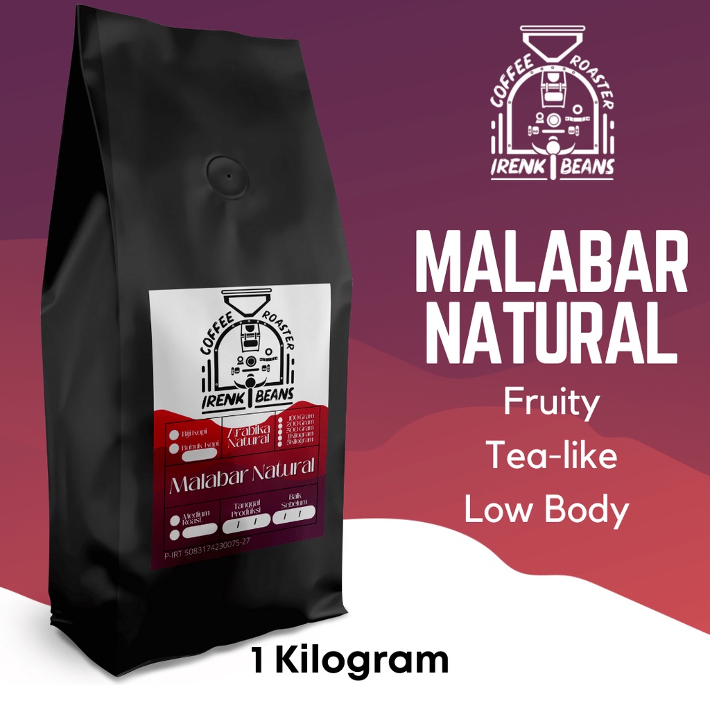 

Kopi Arabika Malabar Natural 1000g Biji Bubuk