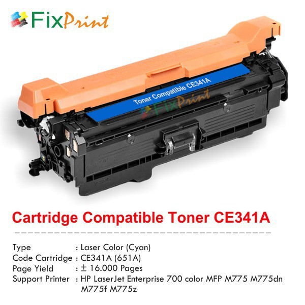 Cartridge Toner Compatible HP CE341A 651A Cyan