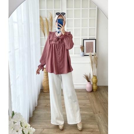 STAR BLOUSE RAYON CRINKLE 382 ATASAN JUMBO KANCING BUSUI KERAH KERJA NGANTOR CASUAL SANTAI MURAH PGM