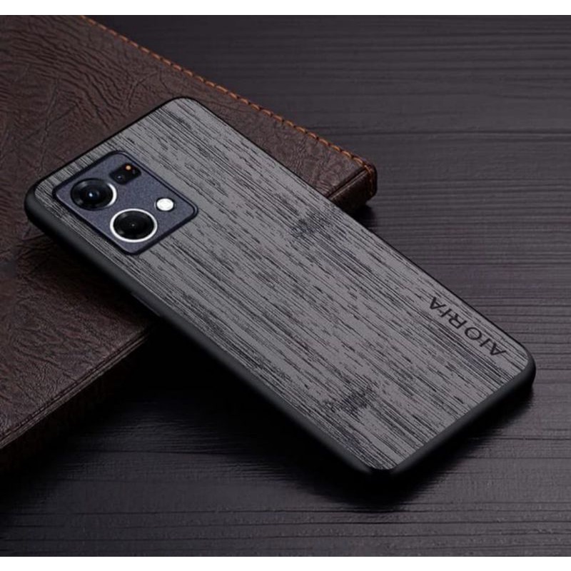 Original Soft Case Oppo Reno7 Z 5G Reno7 4G Reno7 5G Case Wood Texture Aioria Casing Cover Protector