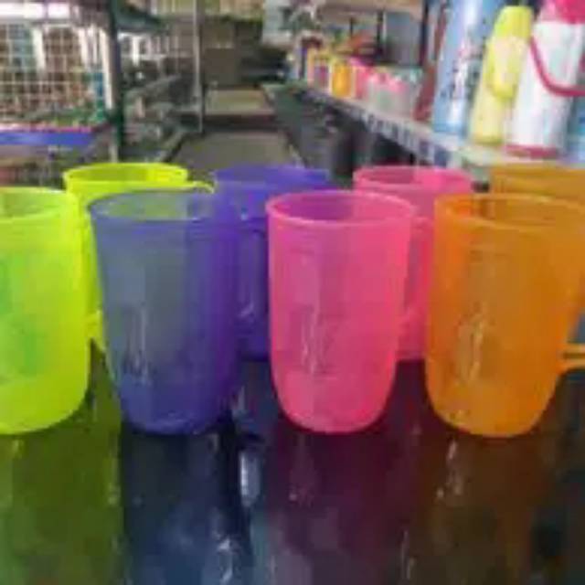 CANGKIR PLASTIK GELAS ES PLASTIK BESAR WARNA WARNI BIR BENING